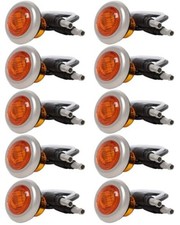 10x 3/4" Amber Light Round For Mini LED Clearance Light LED Front Rear Side