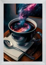 Cosmic Coffee Framed Wall Art Poster Canvas Print Picture