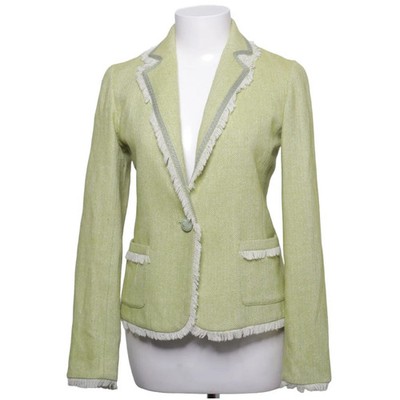 Yimu, Blazer, Größe: S, Grün, Seide/Viskose/Wolle, Fischgräte, Tweed, Damen #VPd