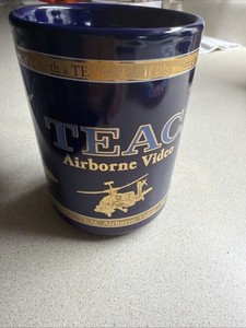 TEAC AIRBORNE VIDEO COBALT COFFEE MUG IF IT'S WORTH A MISSION, IT'S WORTH A TEAC