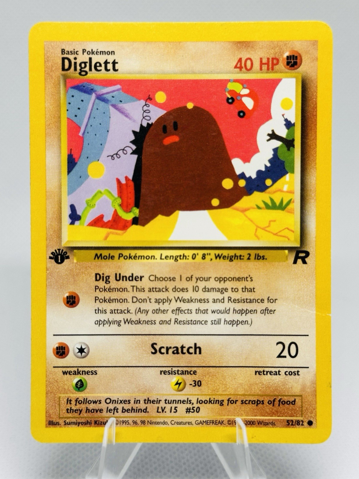 Diglett 52/82 1st Edition Team Rocket 2000 Pokémon Card WotC – NM