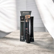 IT COSMETICS SUPERHERO STRETCH VOLUMIZING MASCARA 0.30 SUPER BLACK NIB