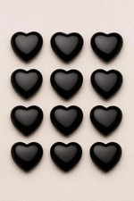 Natural Black Onyx Heart Cabochon Calibrated Black Gemstone For Elegant Jewelry