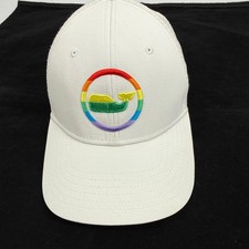 Vineyard Vines Trucker Hat Mens OSFA White Rainbow Whale Logo Snapback Mesh Cap