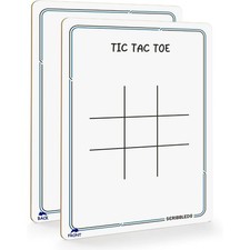 Tic Tac Toe Game Dry Erase Board Double-Sided Whiteboard 9x6 Inch Reusable