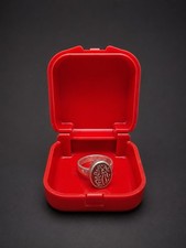 Red Aqeeq Ring with Engraving