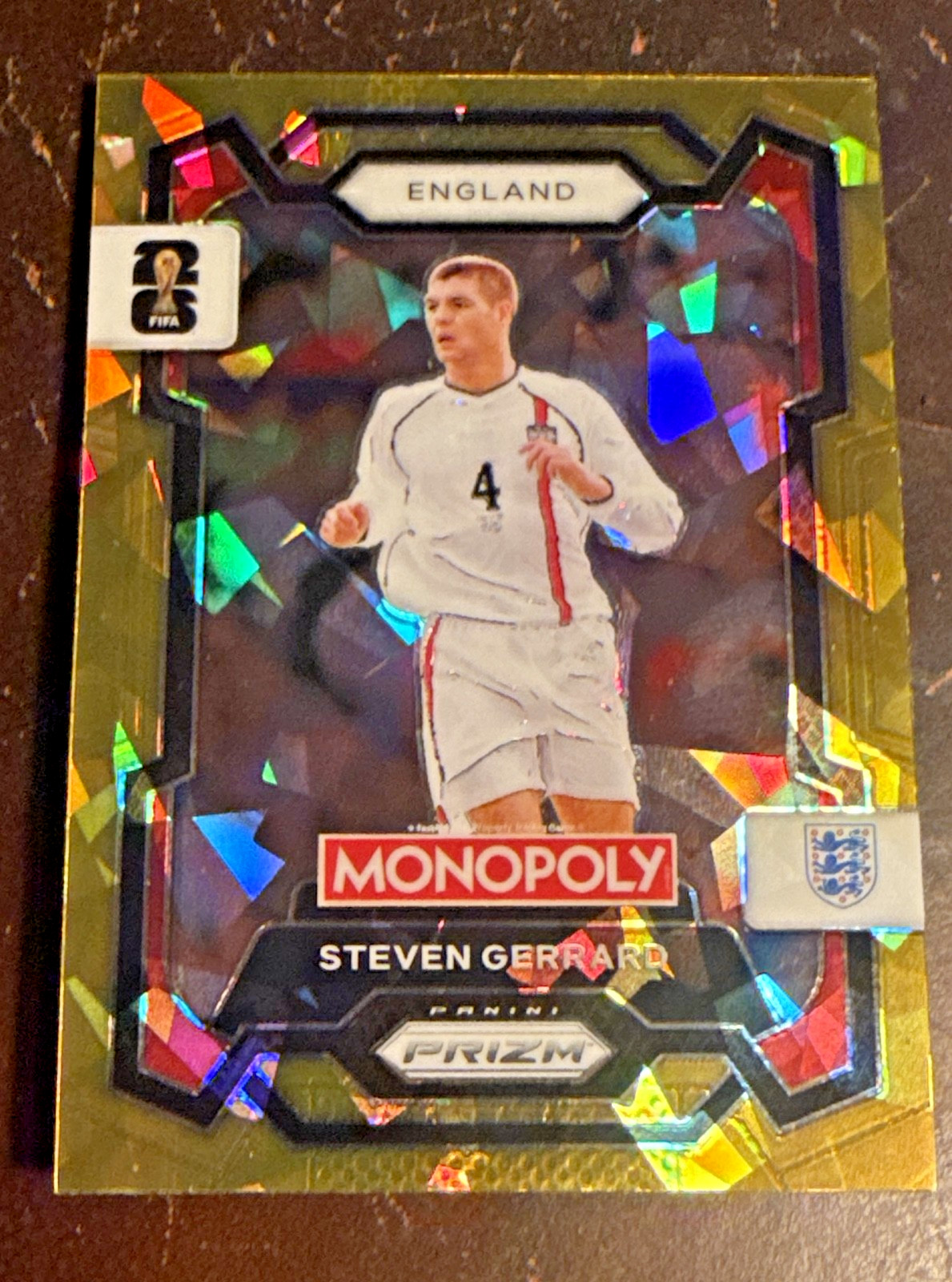 2026 Panini Prizm Monopoly Fifa World Cup - Steven Gerrard #23 Gold Cracked Ice
