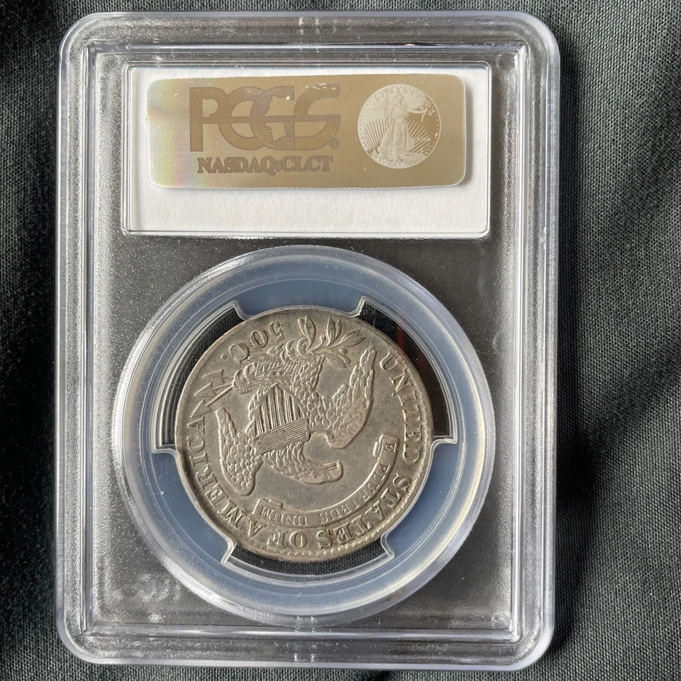 1834 Capped Bust Silver Half Dollar 50C Lg Dt Lg Lett PCGS CAC XF45          - Image 3 of 4