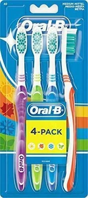 ORAL B Oral-B Zahnbürsten Handzahnbürsten AntiPlaque , (4er-Pack, medium / Mittel)