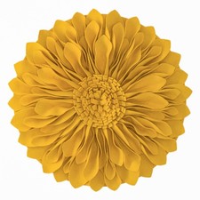 3D Sunflower Throw Pillow Cover, Gold Yellow, 12 Inch