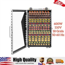 18 Trays Dryer Commercial Food Dehydrators 600W Stainless Steel Drying MachineUS