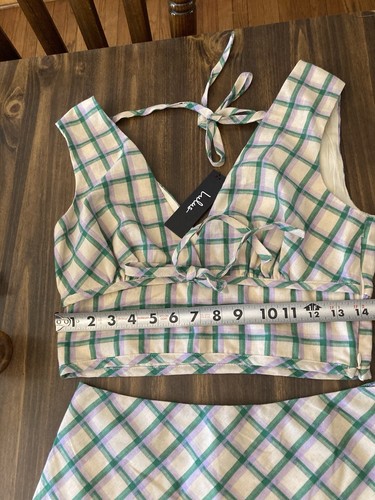 Lulus 2-teiliges Neckholder Top und Rock Set Größe Small gefüttert Festival Resort Neu mit Etikett - Bild 5 von 17