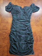 Fashion Nova Emerald Green Mini Dress Junior's Small Stretch Off The Shoulder