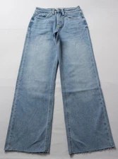 Moco Boutique Womens Power Moves Tummy Control Wide Leg Jeans CN6 Blue Size 25/1