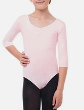 Danskin Dance Ballet Pink Leotard Size XXS 2-3 Elbow Sleeve NWT