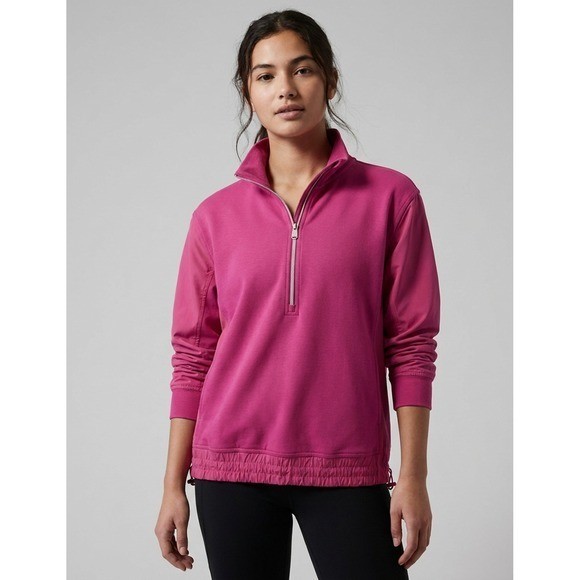 Athleta Womens Small Pink Quarter Zip Pullover Jacket Athletic Golf Activewear S image 7