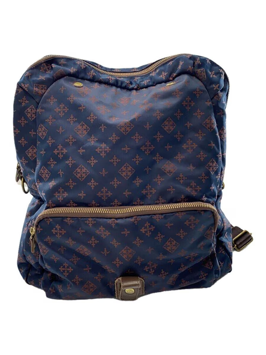 russet backpack NVY all-over pattern