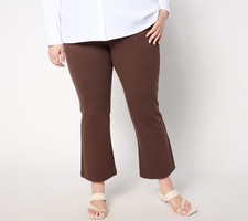 Belle by Kim Gravel Women's Petite Pants 10P Pet Ponte Utility Brown A652511