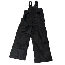 SwissTech Kids Black Snow Bib Overalls XS 4-5 Waterproof Insulated Winter Gear