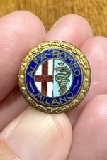 Rare Vintage ITALY ALFA ROMEO MILANO Cars OMEA Enamel Pin Badge Button