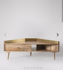 Swoon Fresco Corner Tv Stand In Mango Wood - Used - CHECK CONDITION