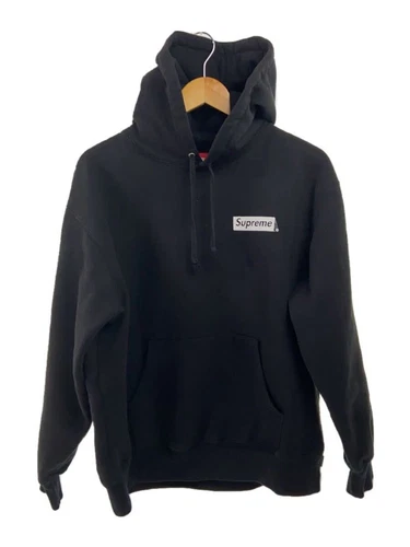 Felpa Supreme con cappuccio M cotone nero tinta unita usata