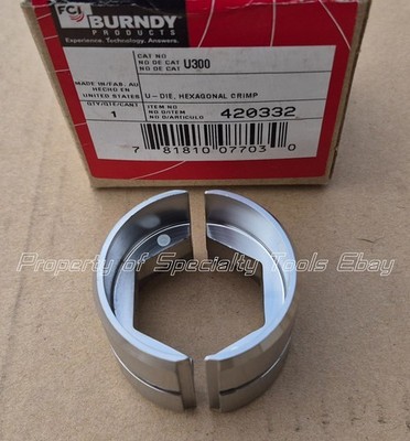 Burndy U300 Crimper crimping U hex die Hydraulic 12 TON  Index 300 Stainless