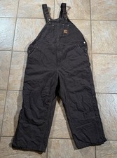 Carhartt Insulated Bib Overalls Mens 50x28 Double Knee Brown Duck Canvas R27 DKB