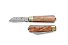 Kanetsune Seki Japan Denko KT-407 Wood Handle Folding Pocket Electritian Knife