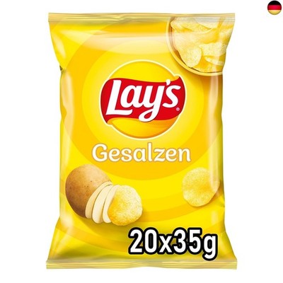 Lays Gesalzen - Knusprig gesalzene Kartoffelchips für eine gelungene Party - 20 