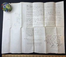 SUPER RARE Document 1838 Holland Land Co - Harmony NY Chautauqua Signed Van Hall