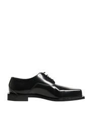 Dolce & Gabbana Black Matte Lace-Up Leather Dress Derby Men's Shoes Authentic