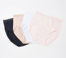 Breezies 4 Pack Nylon Microfiber Hi-Cut Panties Basic L New