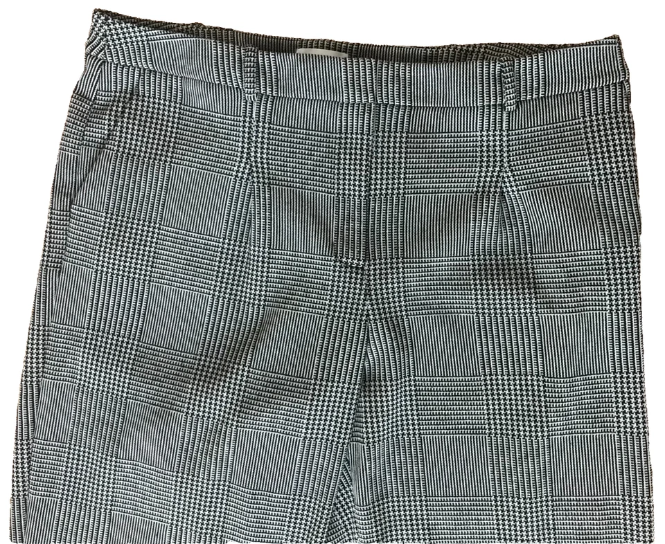 Calvin Klein Women's Sz 16 Pleat Front Plaid Wide Leg Pants Black White 38W  32L - Image 2 of 4