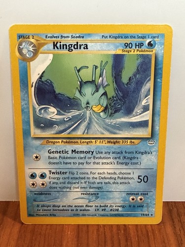Vintage Pokemon 2000 Neo Revelation Kingdra 19/64 MP