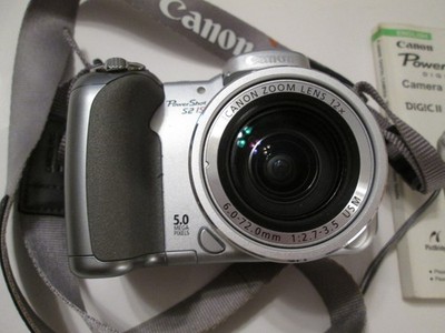 Canon PowerShot S2 IS 5 MP Digital Camera 12x Optical Zoom Silver Tested Works