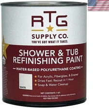 RTG White Shower & Tub Refinishing Paint - Quick, Easy & Scratch Resistant