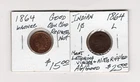 INDIAN HEAD BRONZE CENT  1864 in Good condition, This is for Left Coin Only