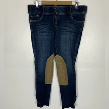 Goode Rider Women's Jeans 34 Equestrian Breeches Knee Patch Adjustable Ankle