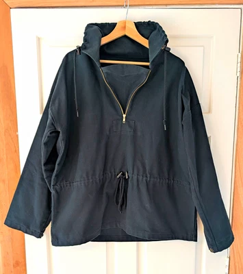 American Apparel Black Hooded Anorak Jacket Half Zip Pockets Size S - Image 1 of 4