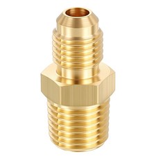 1PCS 1/4" Male Flare x 1/4" Male NPT Thread Brass Hex Extension Adapter