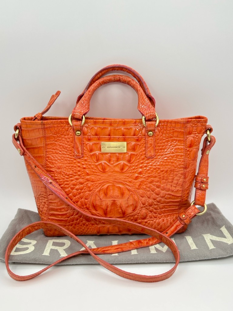 Leather Purse Orange Brahmin Purse Top Orange Brahmin Bag Online