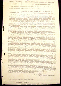 CIVIL WAR LOUISIANA GENERAL BANKS COMMAND ORDER 1862