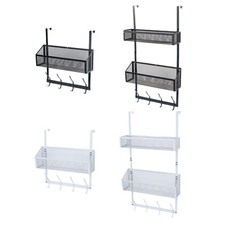 over The Door Storage Rack Multifunctional with Mesh Basket over The Door Hooks