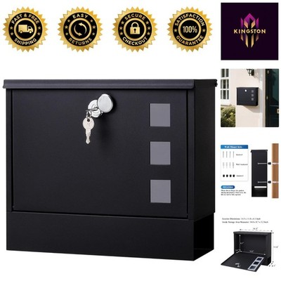 Large Locking Mailbox for Fence or Front Door   Easy Installation, 4.2 lbs