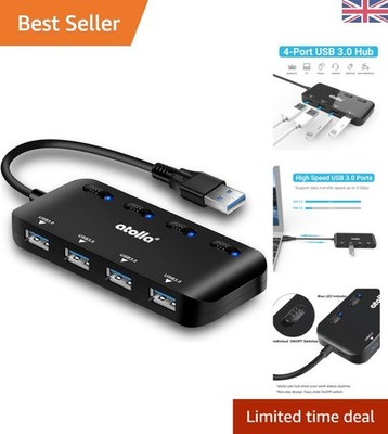 Mini USB 3.0 Hub - 4 Ports mit individuellen Netzschaltern für Smart Management