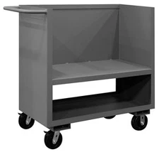 Durham 3SLT-2448-2K-95, 3 Sided Low Deck Stock Truck, 48"x24"x41.25", 2K lb Cap.