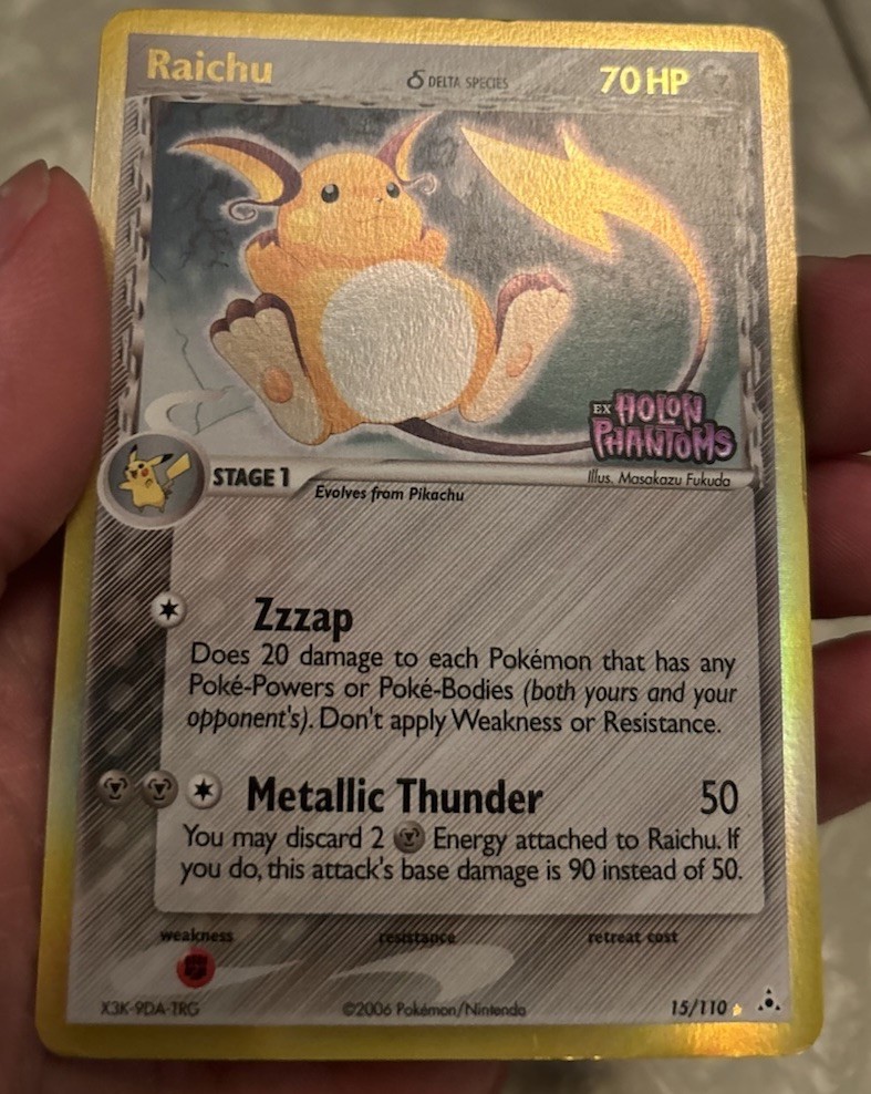 Pokémon TCG Raichu Delta Species Holon Phantoms Reverse Holo Card 15/110 NM
