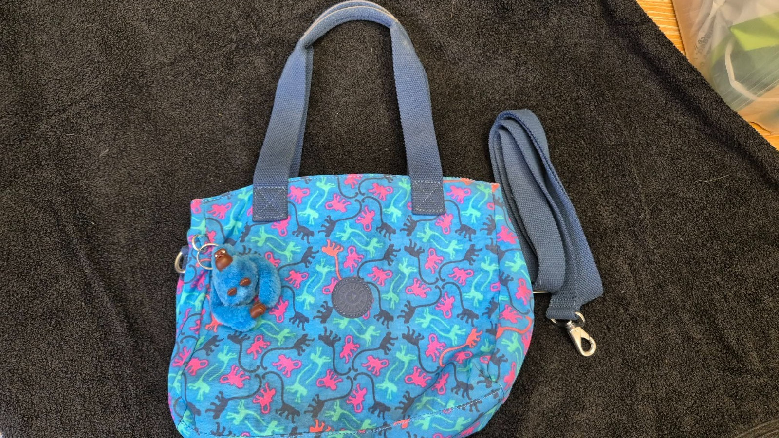 Kipling Nariko Monkey Mania Pattern Sky Blue Bag … - image 2