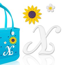 Hikkcos 3 Pcs Letter Charms for Bogg Bag Clips Insert Accessories X